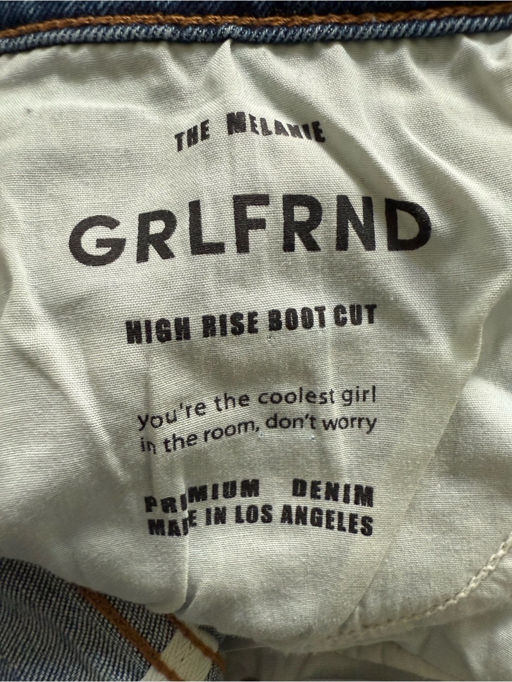 GRLFRND Melanie High Rise Boot Cut Blue Denim Jeans Raw Hem Casual Classic 26 - Picture 5 of 8